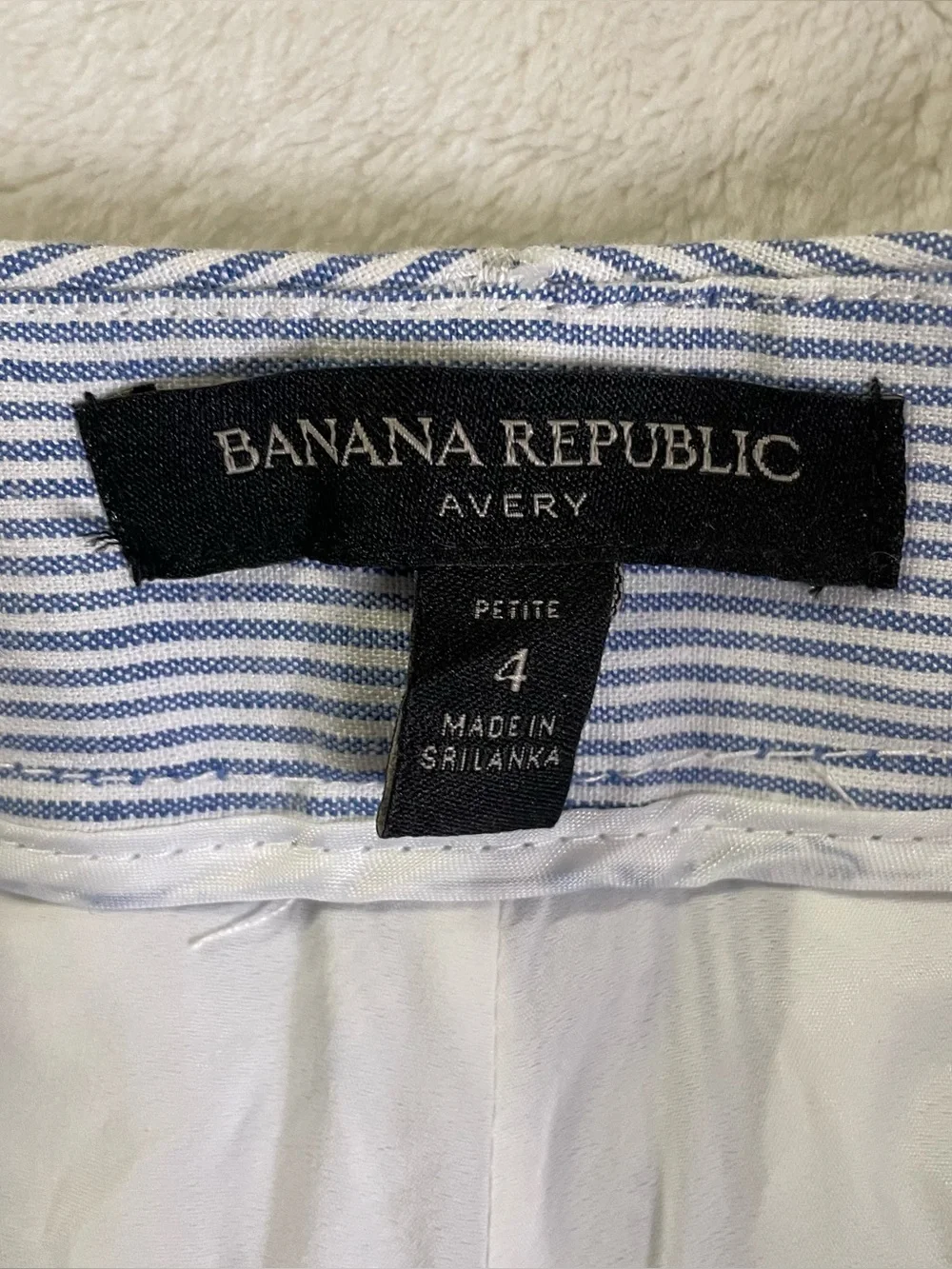 Banana Republic Avery Style Striped Business Slacks size 4 Petite